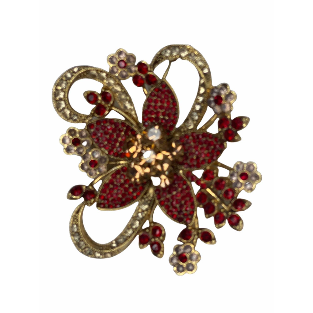 vintage Avon 35‎ year 2006 red and gold brooch